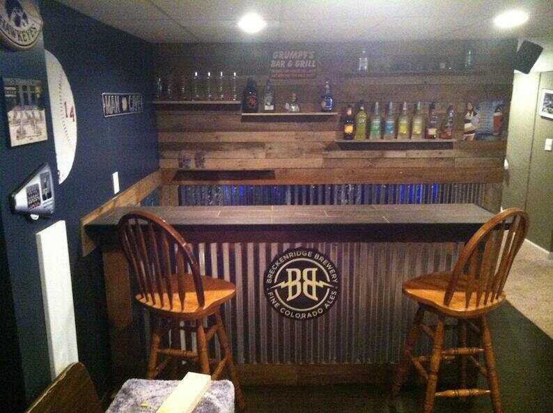 Bar-outdoor bar-home bar-indoor bar-basement bar-bars-wood bar-rustic decor-Barn wood-Man Cave Bar-Primitive-Handmade Furniture & Decor