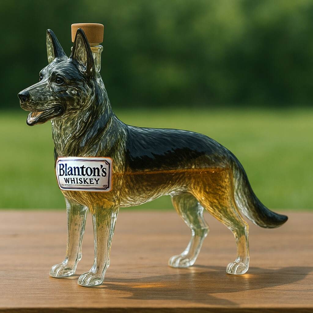German Shepherd Whiskey Bottle