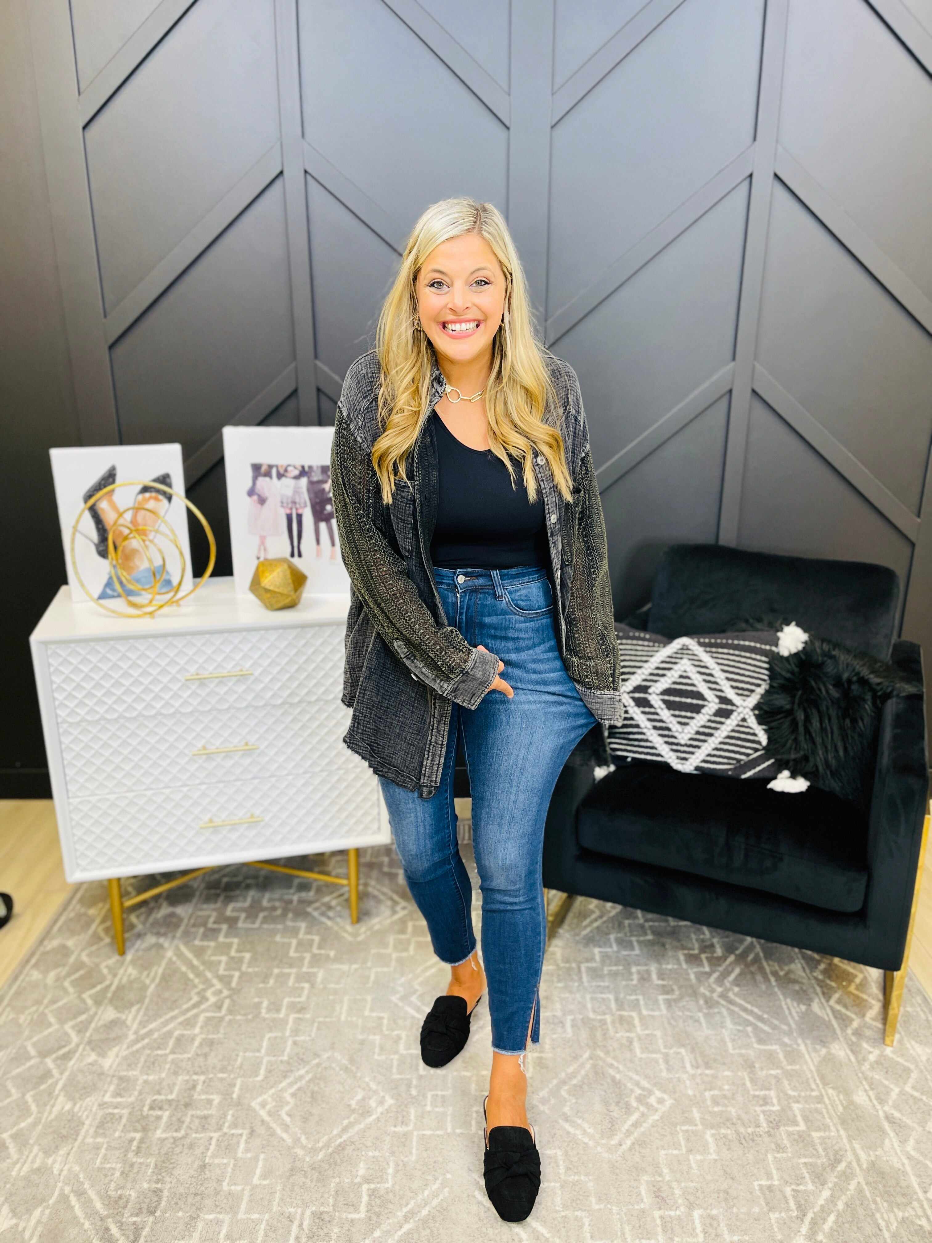 Plus/Reg Always On Your Side Slit Skinny Jeans