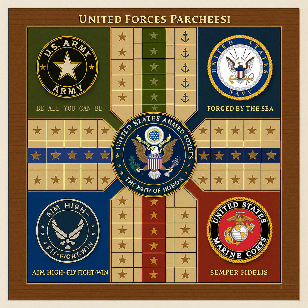 U.S. United Forces Parcheesi Game