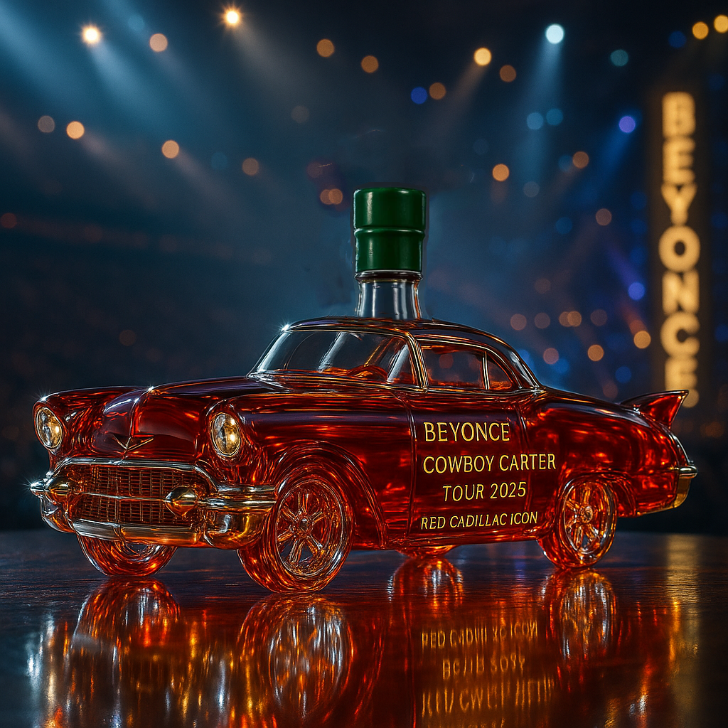 2025 Cowboy Carter Tour Red Cadillac Whiskey Bottle