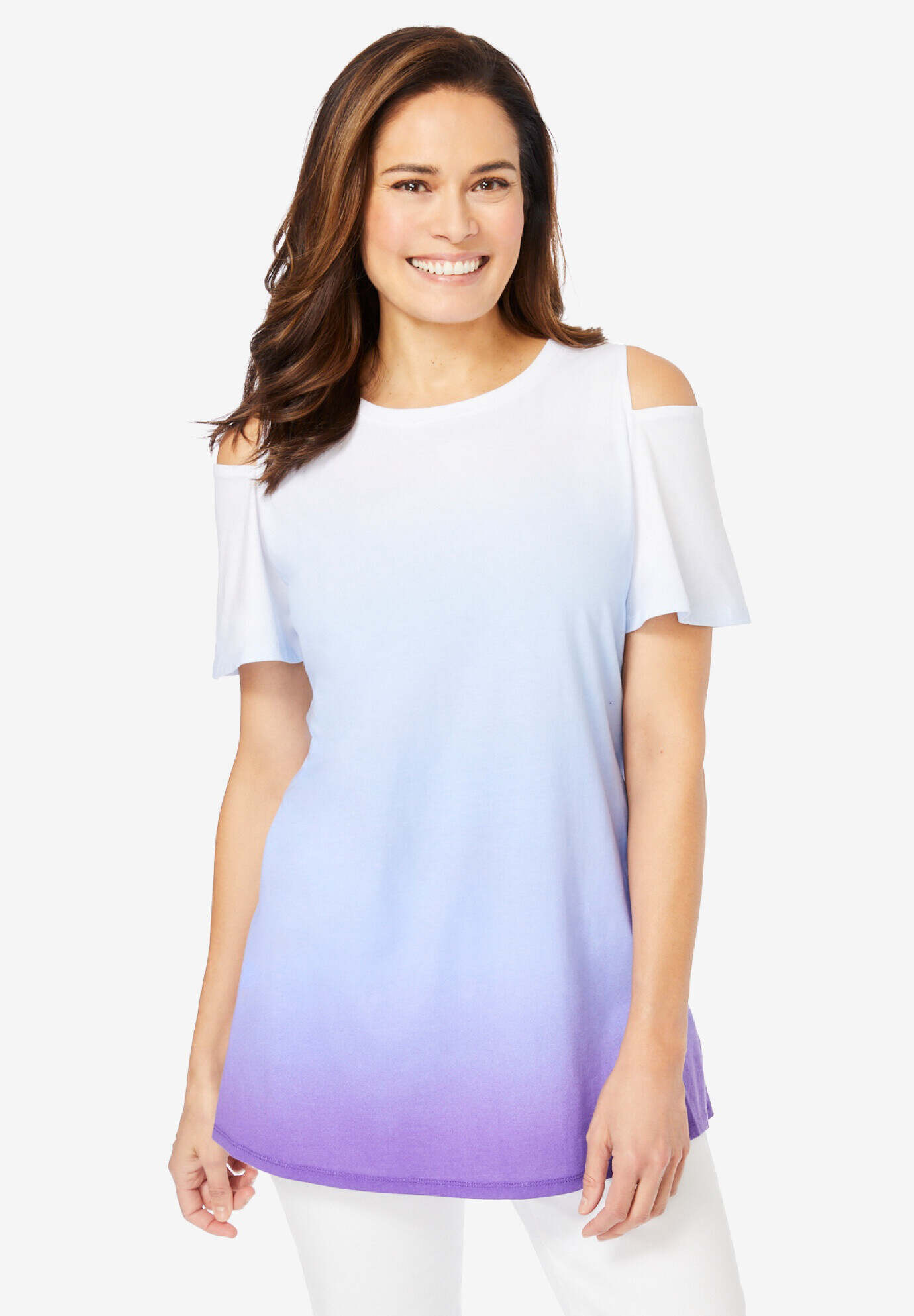 Short-Sleeve Cold-Shoulder Tee