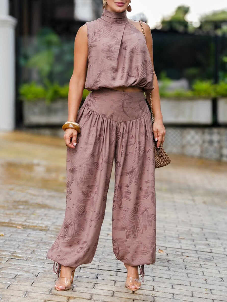 🔥Summer Arrivals🌟Women's Casual Linen And Cotton Sleeveless Top And Pants Two-piece Set