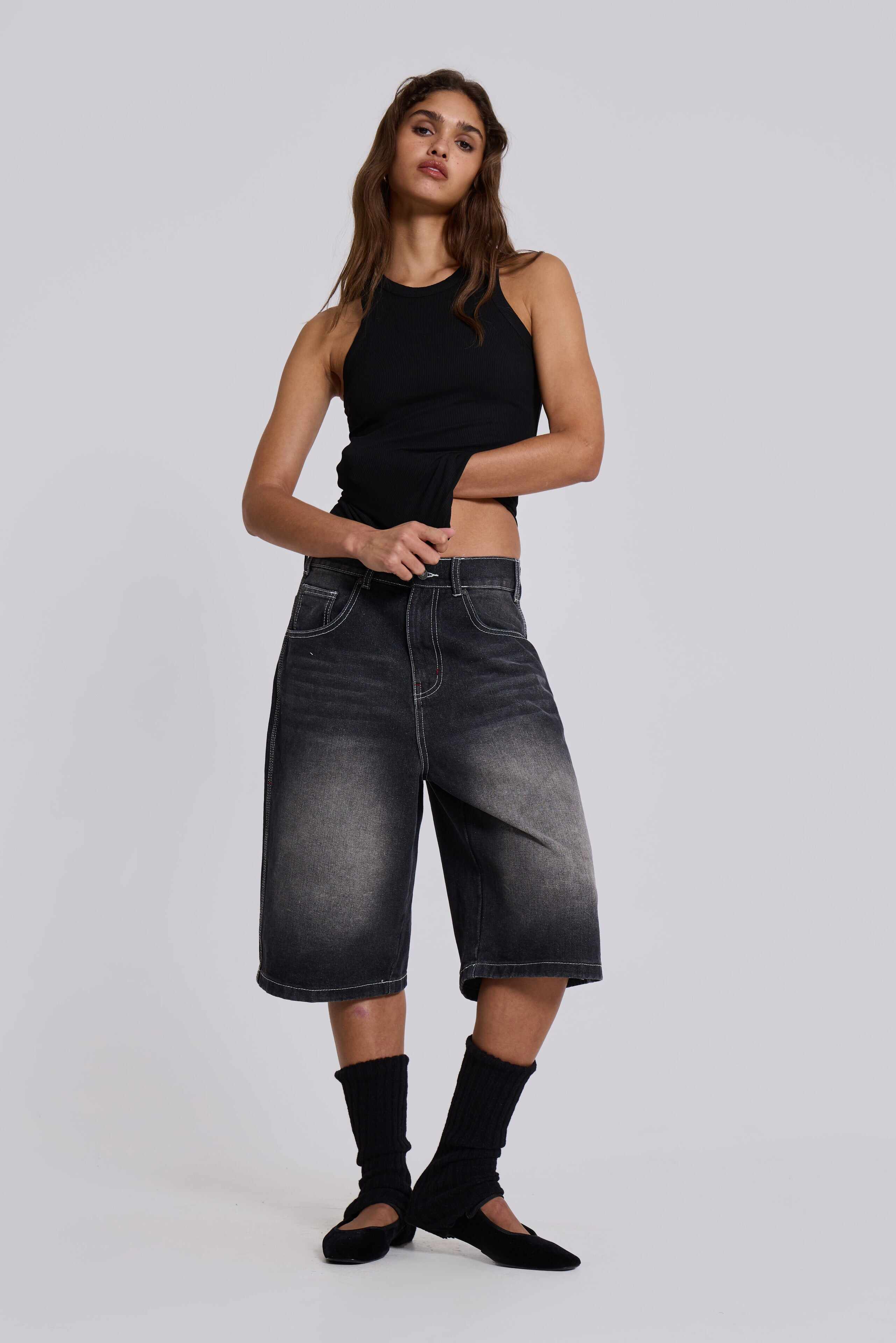 Washed Black Jumbo Jorts