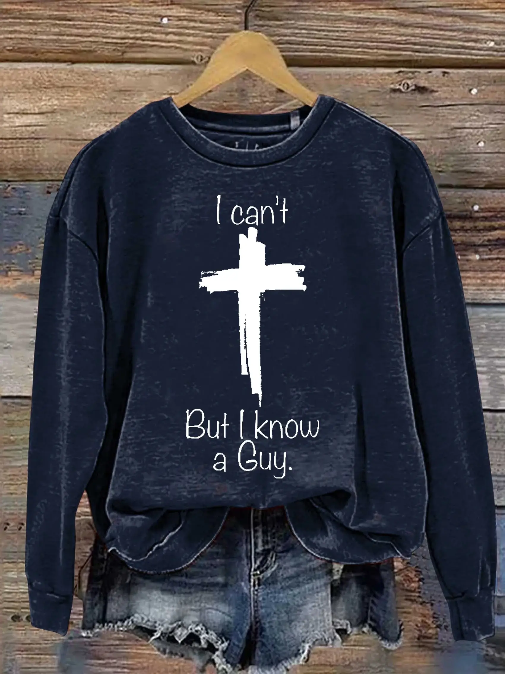 Unisex Women's Men's I Can't But I Know A Guy Verse Religious Faith Outfit Church Christian Print Casual Hoodie