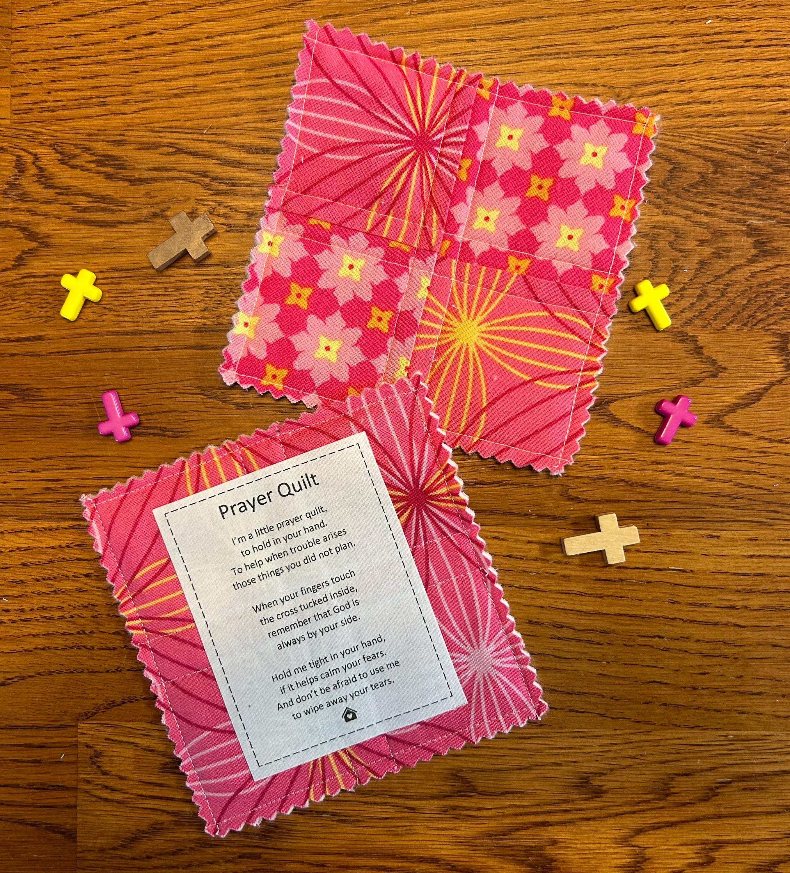 Mini Pocket Prayer Quilt with Wooden Cross