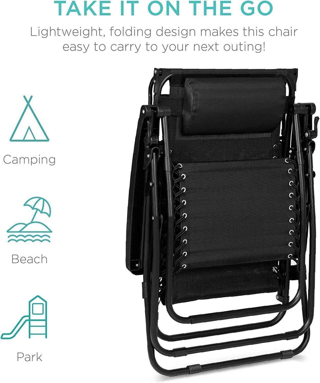 Folding Zero Gravity Recliner Patio Lounge Chair w/Adjustable Canopy Shade, Headrest, Side Accessory Tray, Textilene Mesh - Beige
