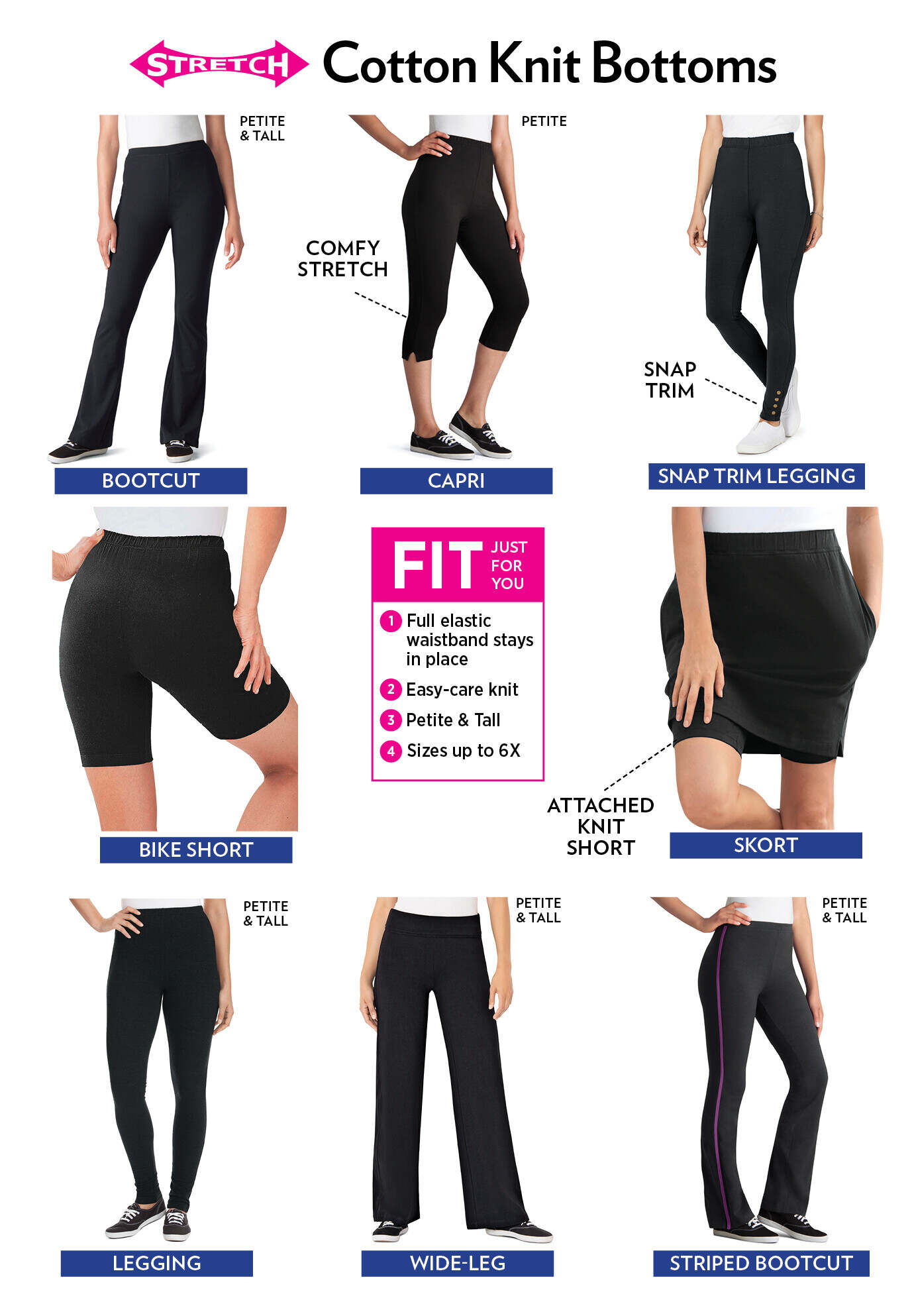Stretch Cotton Capri Legging