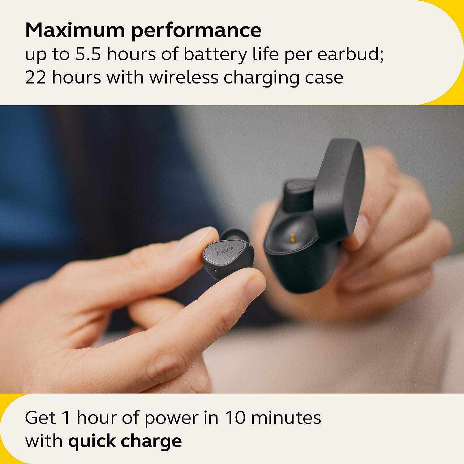 Jabra Elite 10 True Wireless Earbuds – Advanced Active Noise Cancelling Earbuds with Next-Level Dolby Atmos Surround Sound –All-Day Comfort, Multipoint Bluetooth, Wireless Charging – Cream