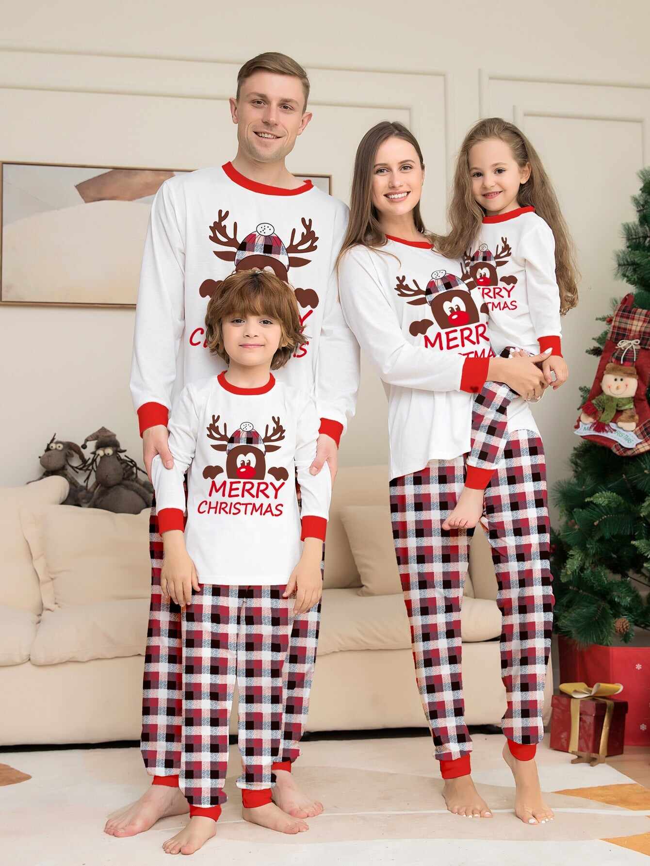 Merry Christmas Printed Family Matching Christmas Pajamas Sets