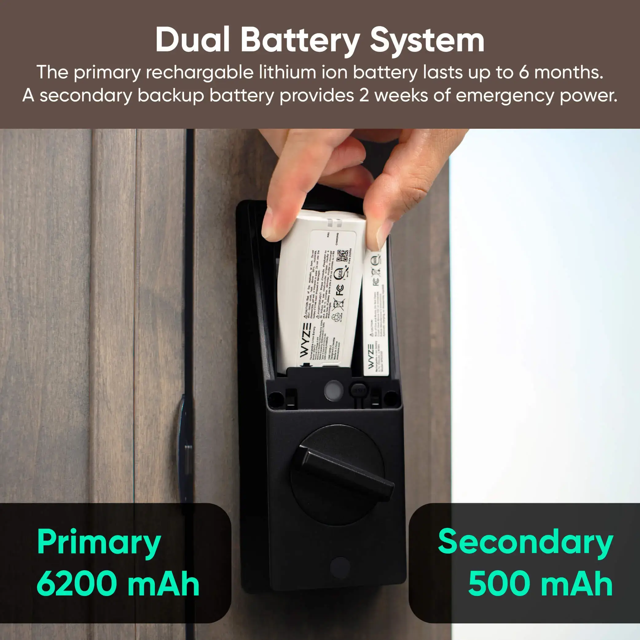 Wi-Fi Palm Recognition Smart Lock for Front Door, Keyless & Touchless Entry, Modern Design, Auto-Lock, Easy Installation, Deadbolt Replacement, IP53 Weatherproof