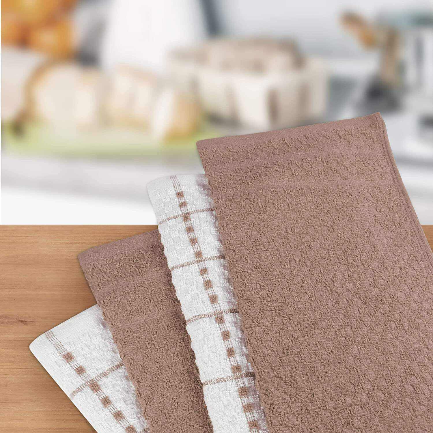 Kitchen Towels [12 Pack], 15 x 25 Inches, 100% Ring Spun Cotton Super Soft and Absorbent Linen Dish Towels, Tea Towels and Bar Towels Set (Black)