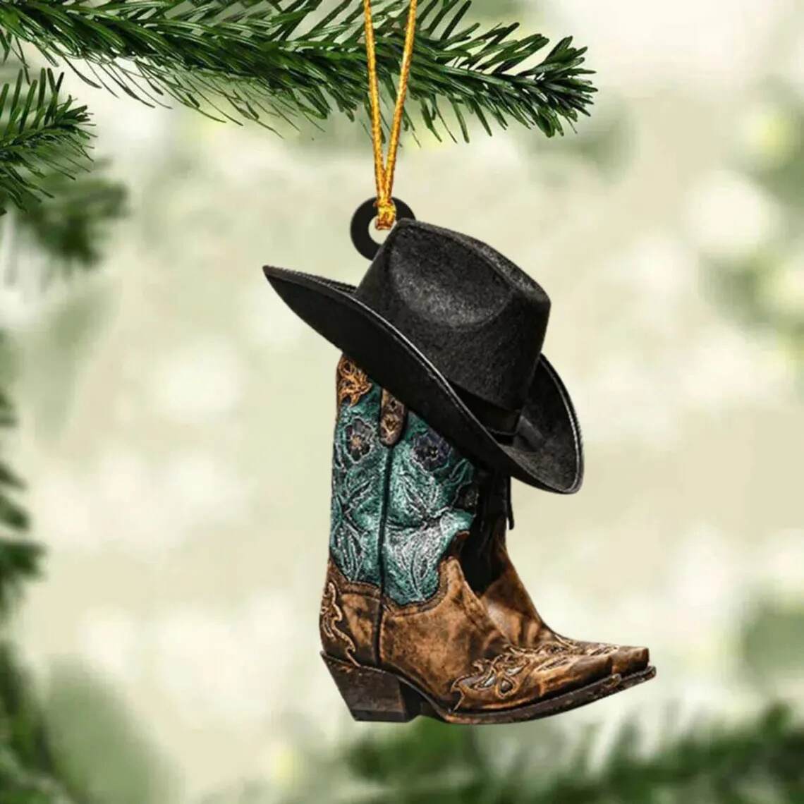 Cowboy Boots And Hat Ornament