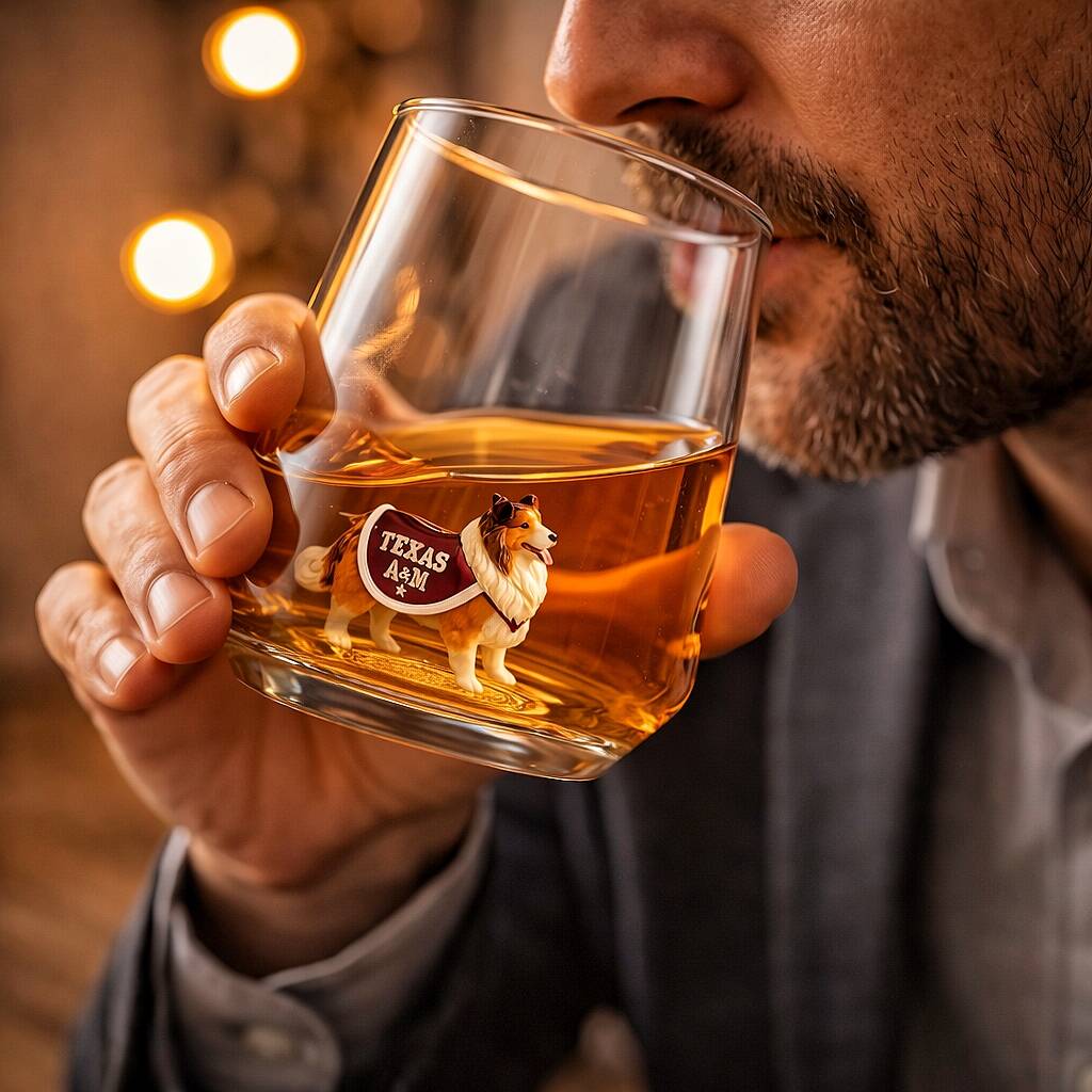 A&M Reveille Figurine Glass Cup