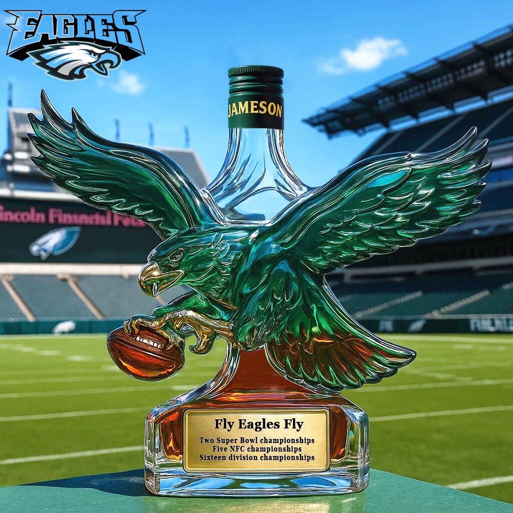 Philadelphia Eagles Retro Logo Whiskey Bottle
