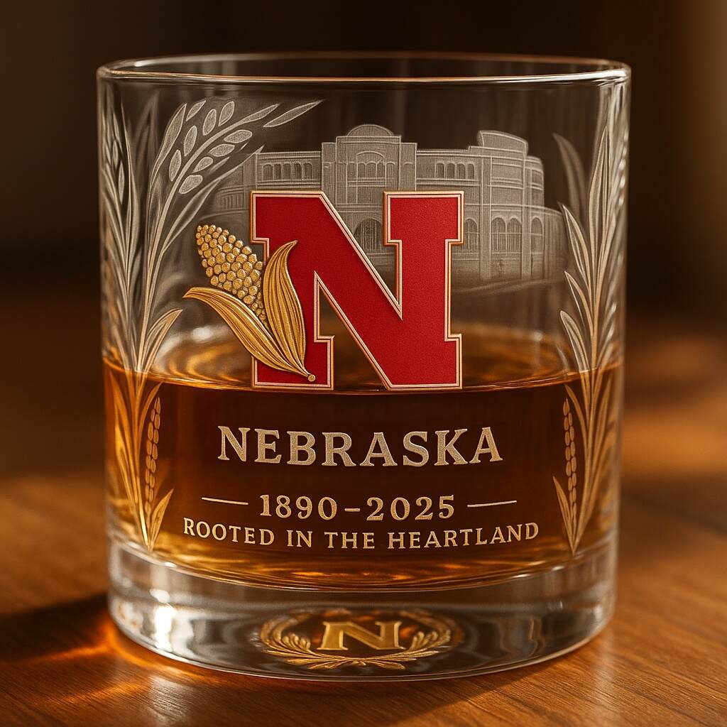 NEB Cornhuskers Whiskey Bottle