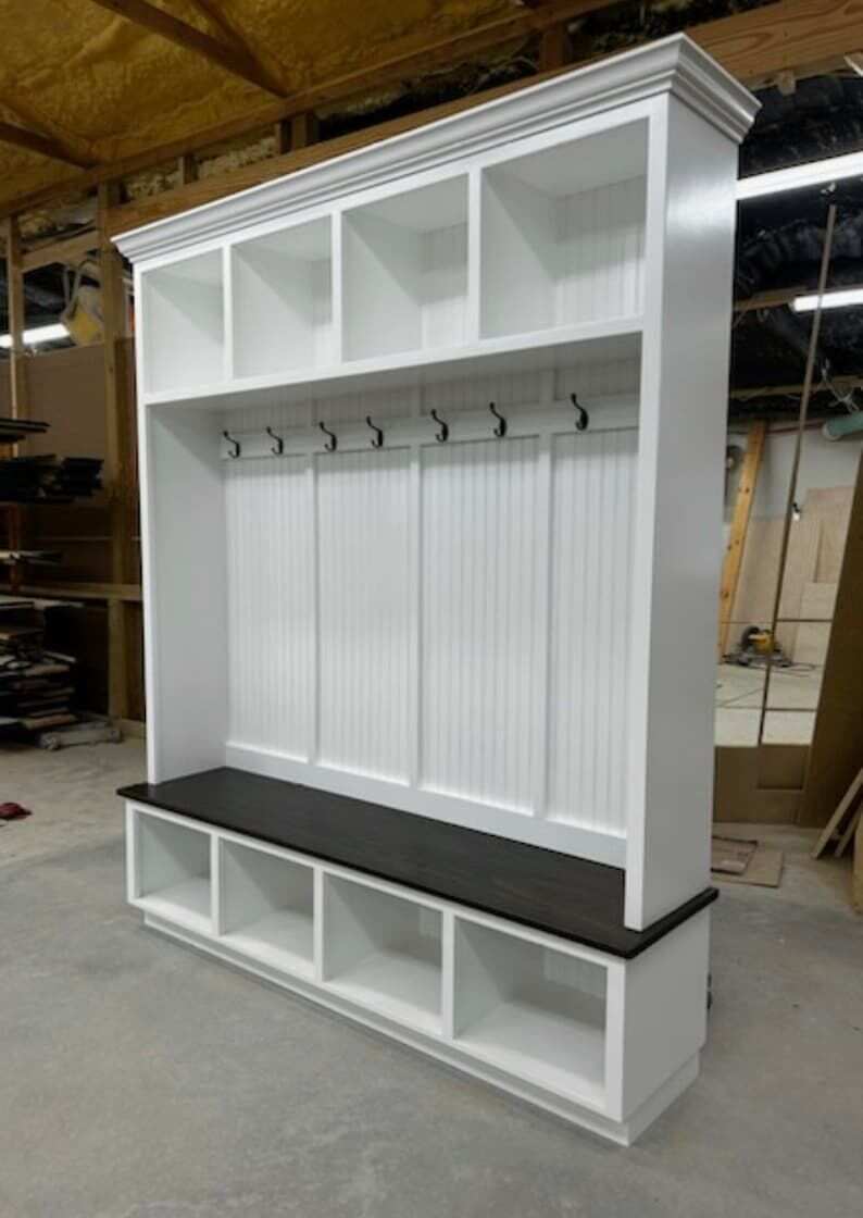 HOUSTON 4 section hall tree with bench and coat rack