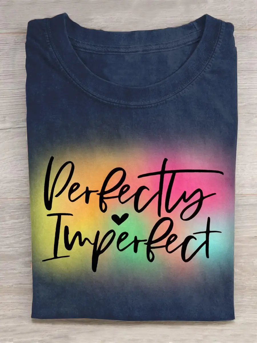 Rainbow Perfectly Inperfect Art Print Design T-shirt