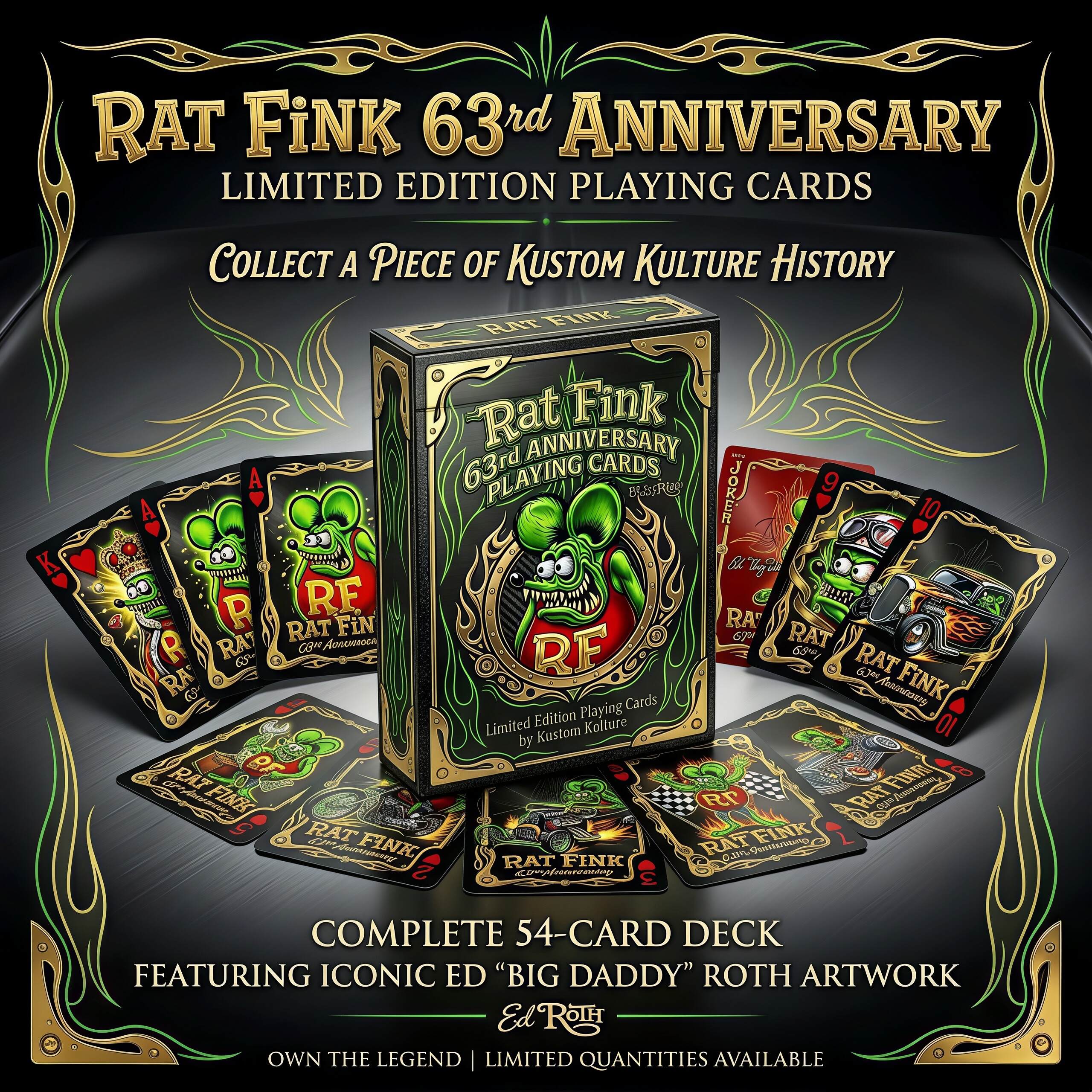 🐀Rat Fink 63rd Anniversary Limited Edition Playing Cards—54 CARDS