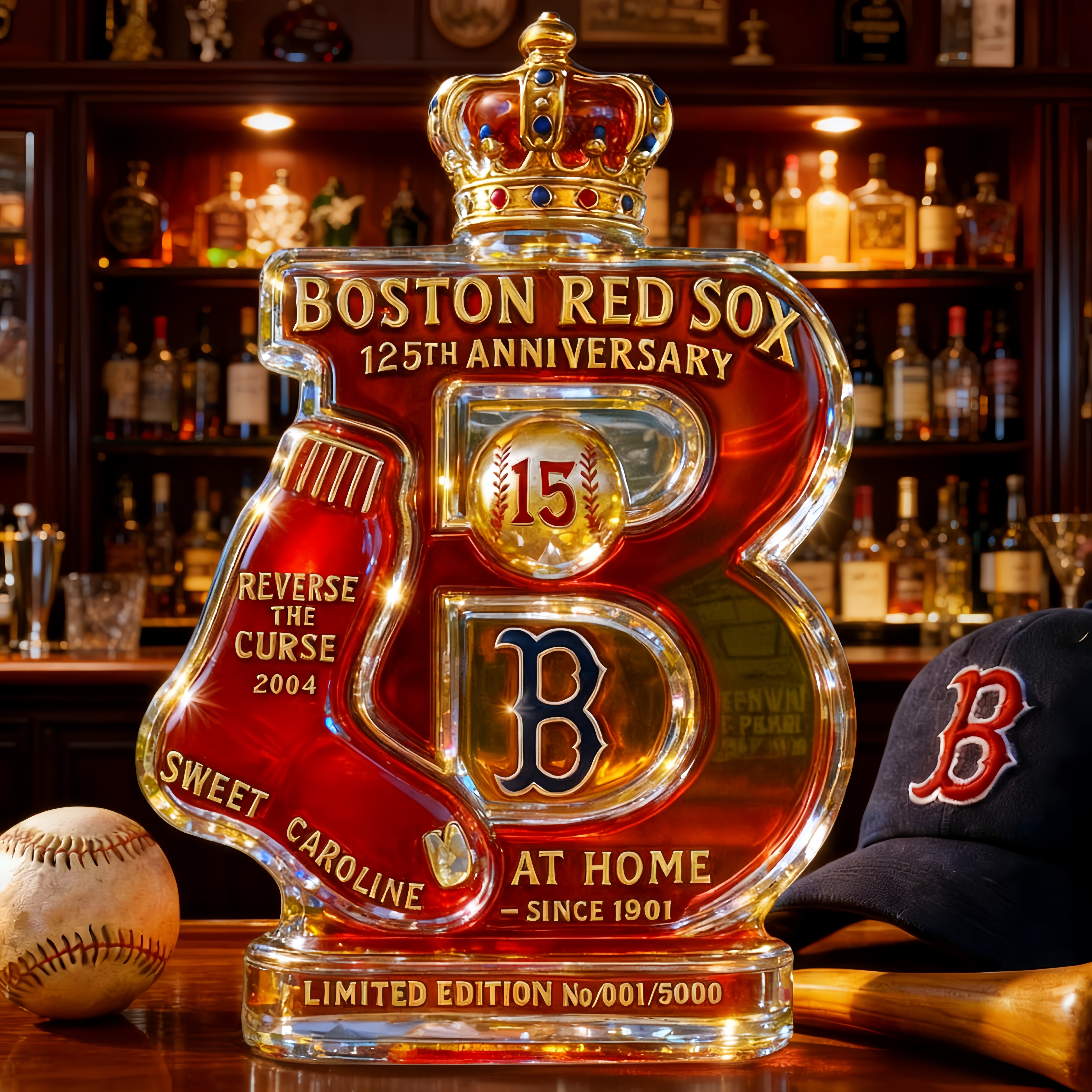 Boston Red Sox 125th Anniversary Crown Decanter