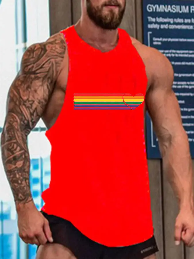 Men's LGBTQ Pride Rainbow Love Printed Vest