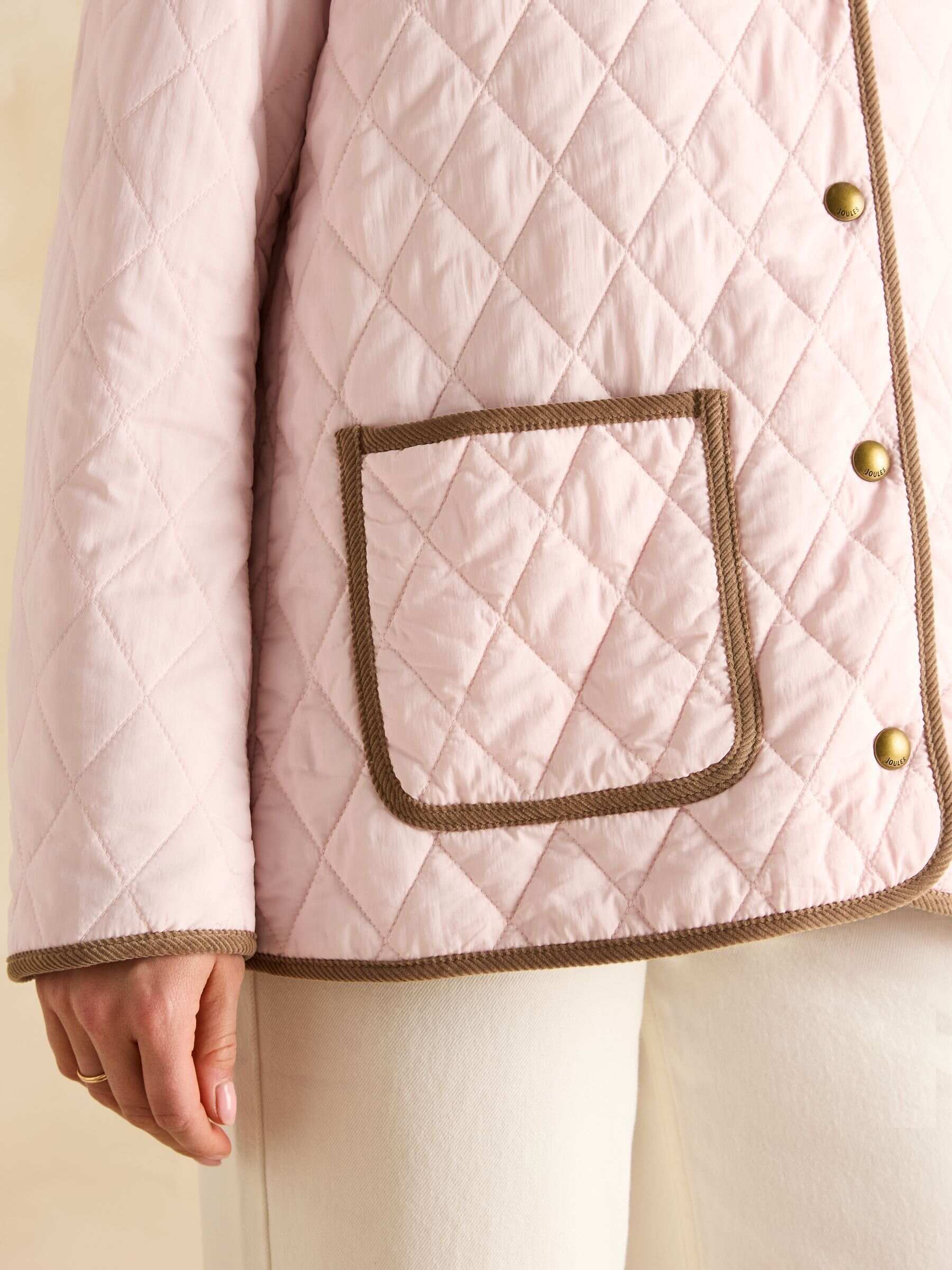 Quinn Pink Showerproof Diamond Quilted Coat