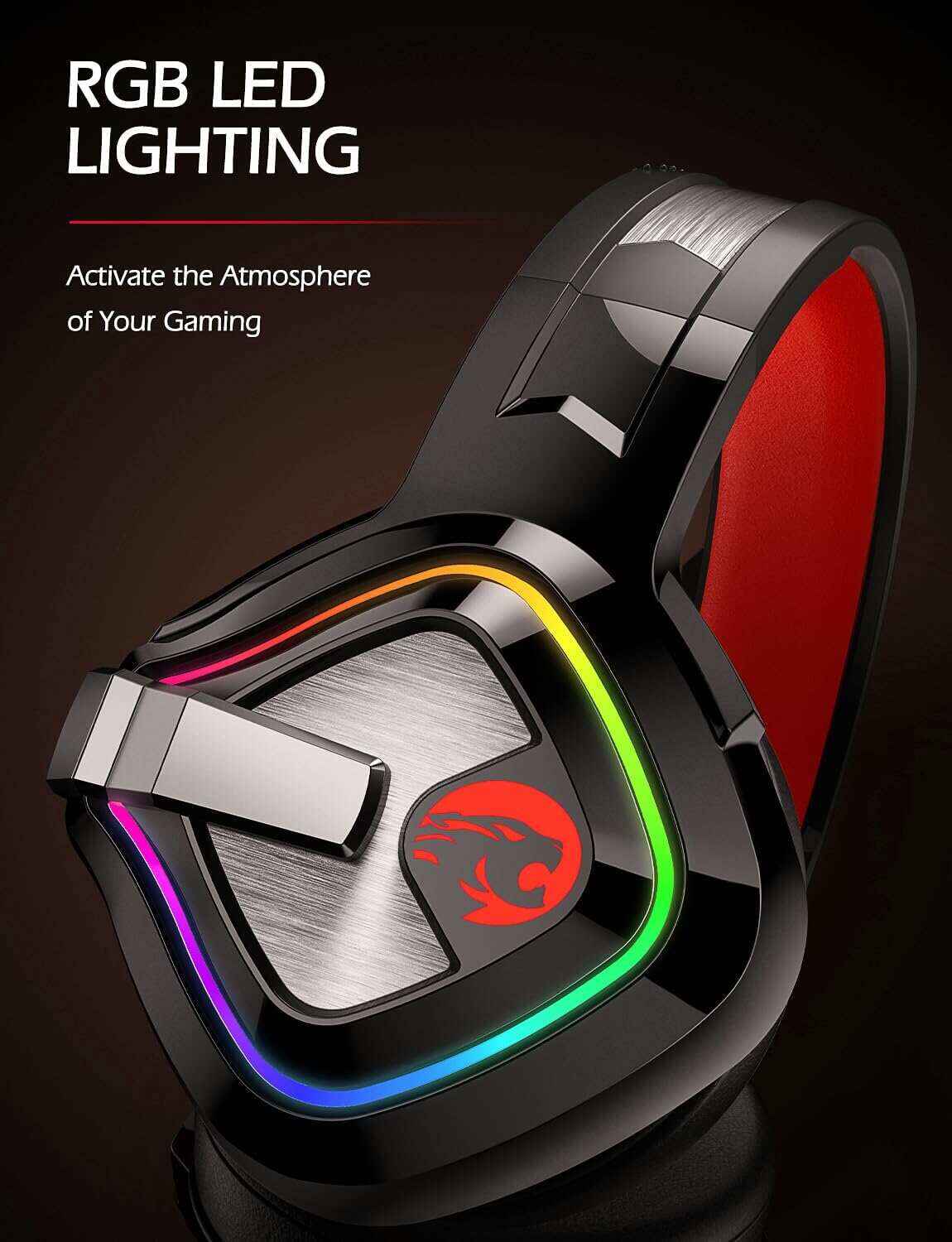 ZIUMIER Z66 Gaming Headset, Wired, Over-Ear, Noise Cancelling Mic, RGB Light, Stereo Surround Sound, Compatible with PS4, PS5, Xbox One, Laptop (Green)