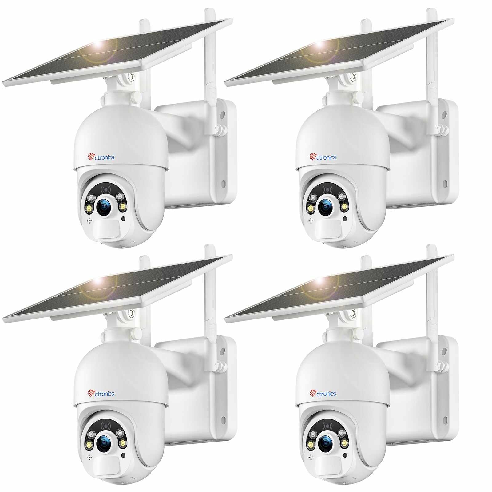 Ctronics 5MP Solar Security Camera Outdoor Wireless, 6W Solar Panel, Sound-Light Alarm, PC/Phone Remote Control, Color Night Vision