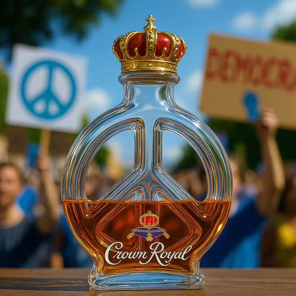 Peace & Love Whiskey Bottle