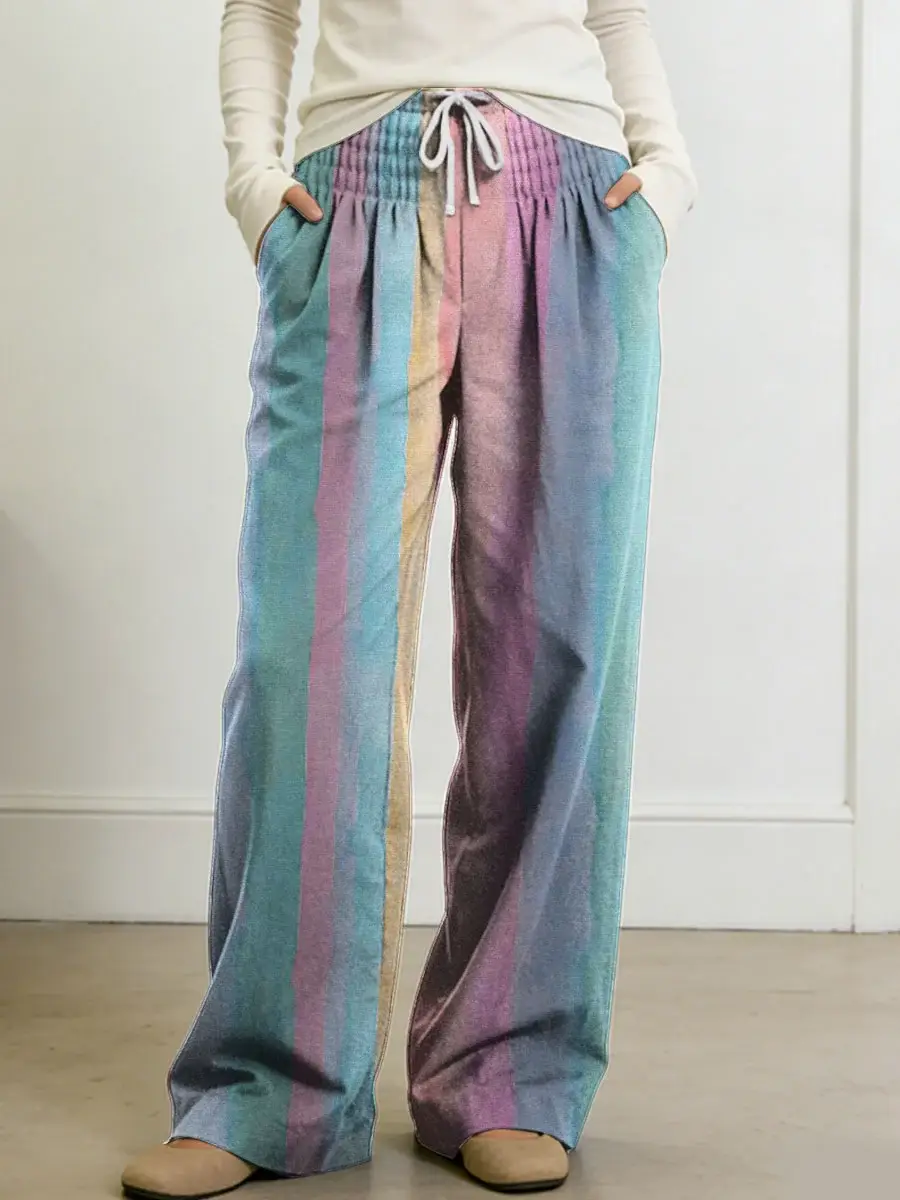 🔥Summer Arrivals🌟Women's Geometry Color Splicing Gradient Art Print Casual Pants
