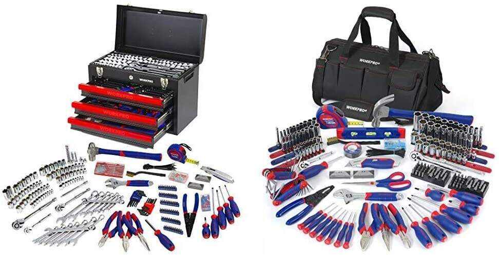 408-Piece Mechanics Tool Set with 3-Drawer Heavy Duty Metal Box (W009044A)