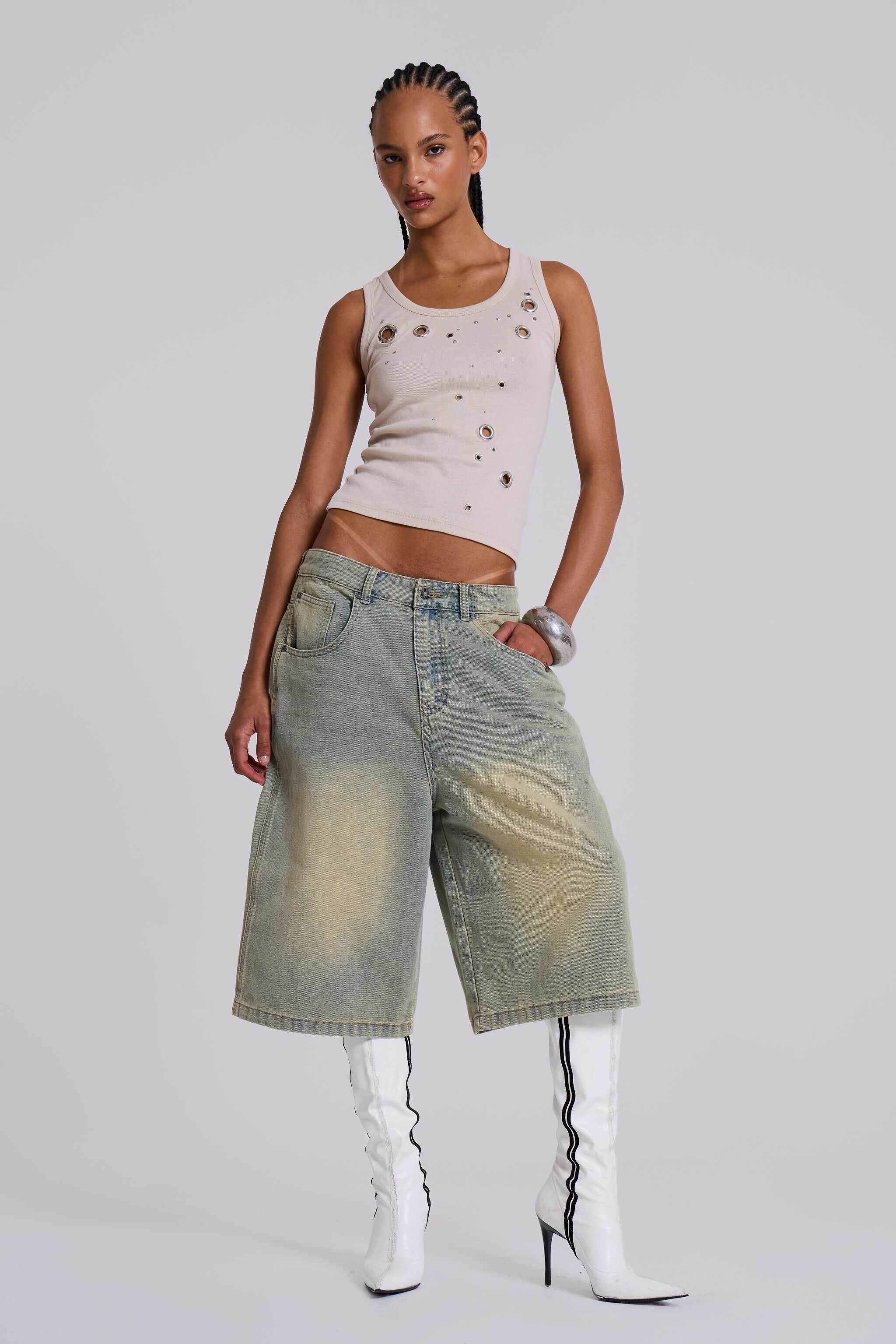 Light Wash Jumbo Jorts