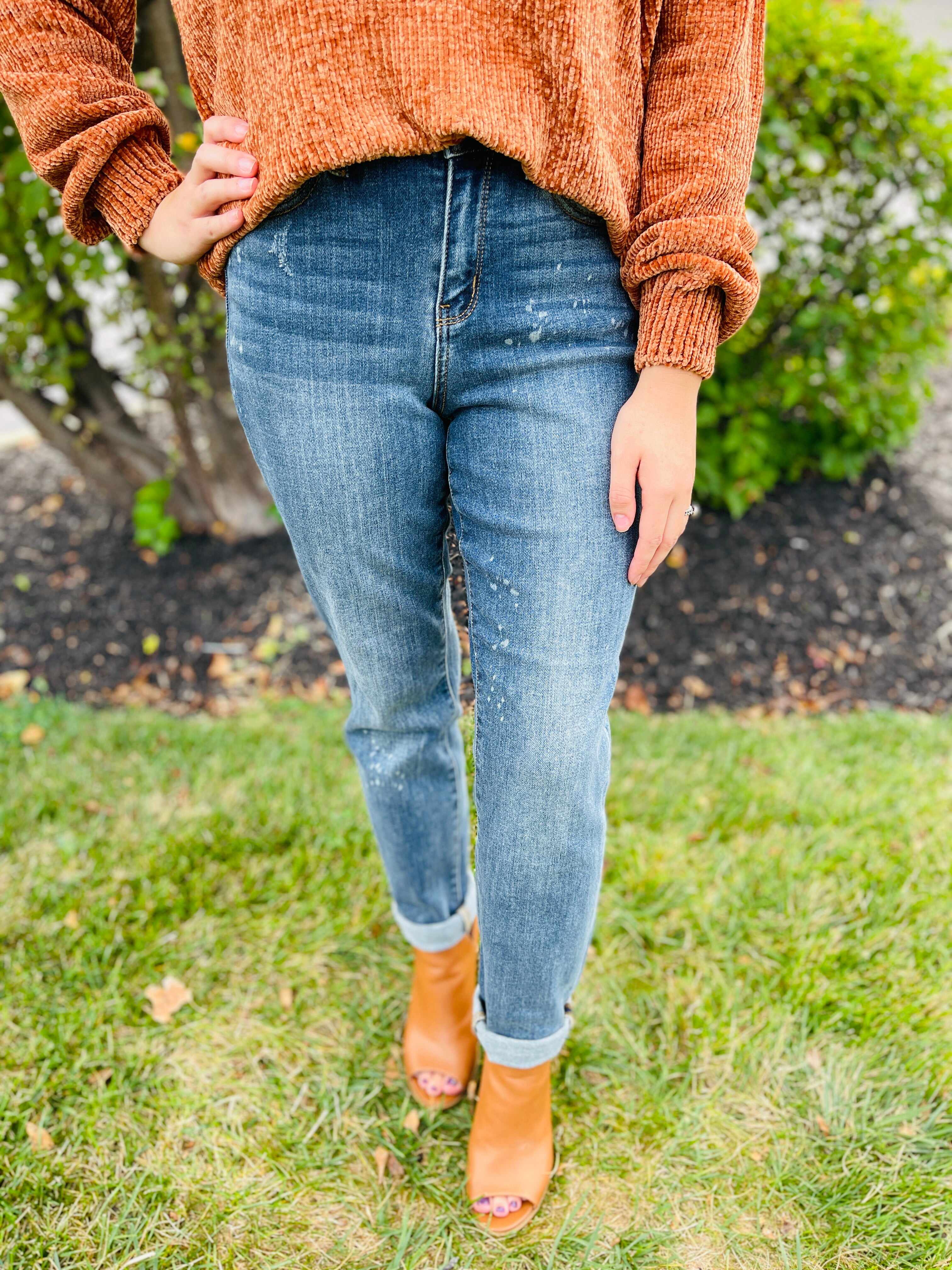 RESTOCK! PLUS/REG Bleach Vibes Nondistressed Bleach Splatter Boyfriend Jeans