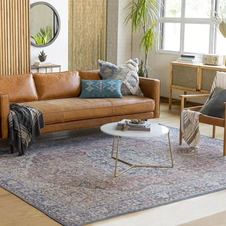 Bria Machine Washable Oriental Dusty Sage/Olive Area Rug