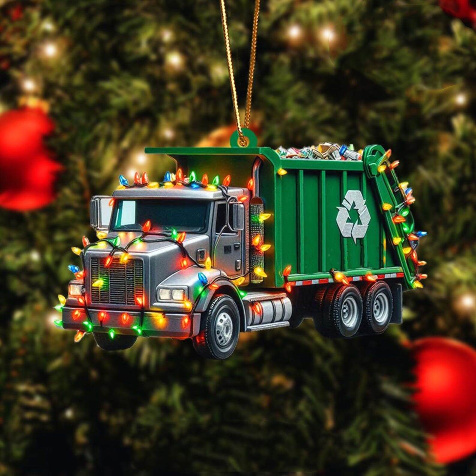 Garbage Truck Christmas Ornament