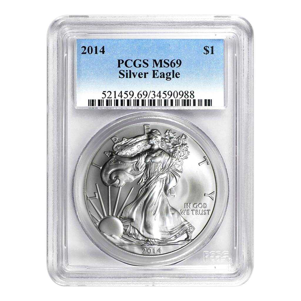 2014 $1 American Silver Eagle MS69 PCGS