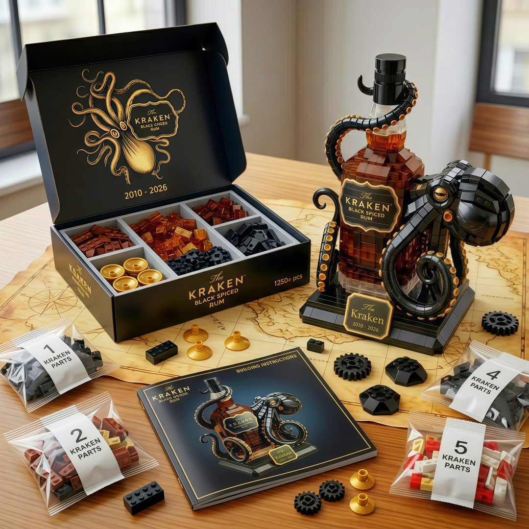 The Kraken Black Spiced Rum 2010-2026 Limited Edition Commemorative Brick Building Set