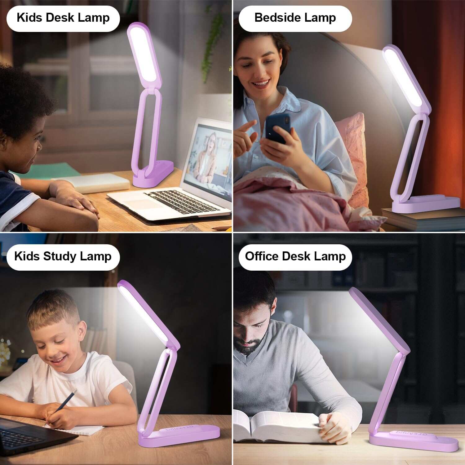 LED Desk Lamp for Office Home & Battery Operated Lamp Rechargeable Lamp Foldable & Portable Light, LED Desk Light Strip, 3 Brightness Dimmable Small Desk Lamp Wireless Reading Lamp