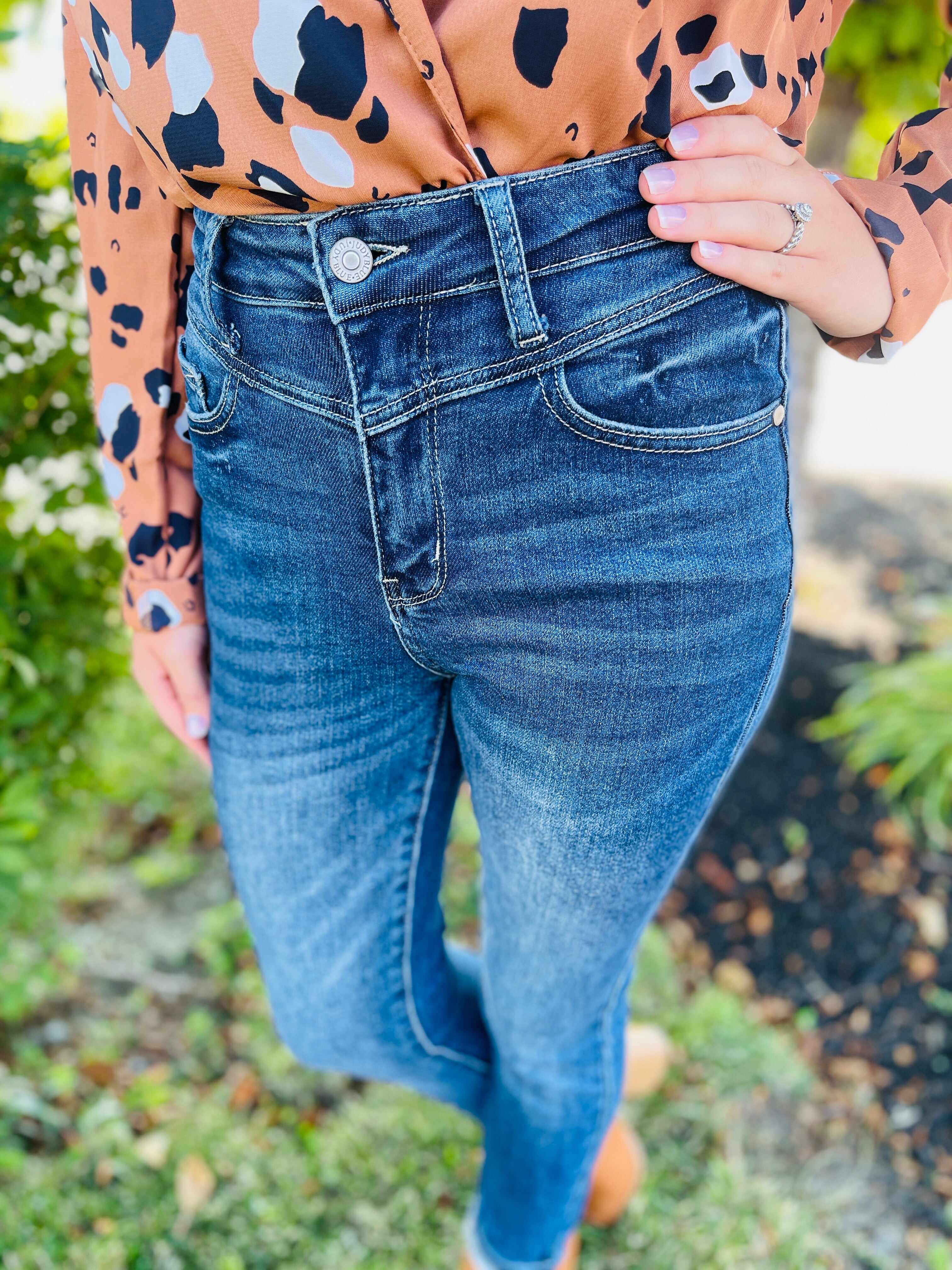 Plus/Reg Fall For You Front Yoke Skinny Jeans