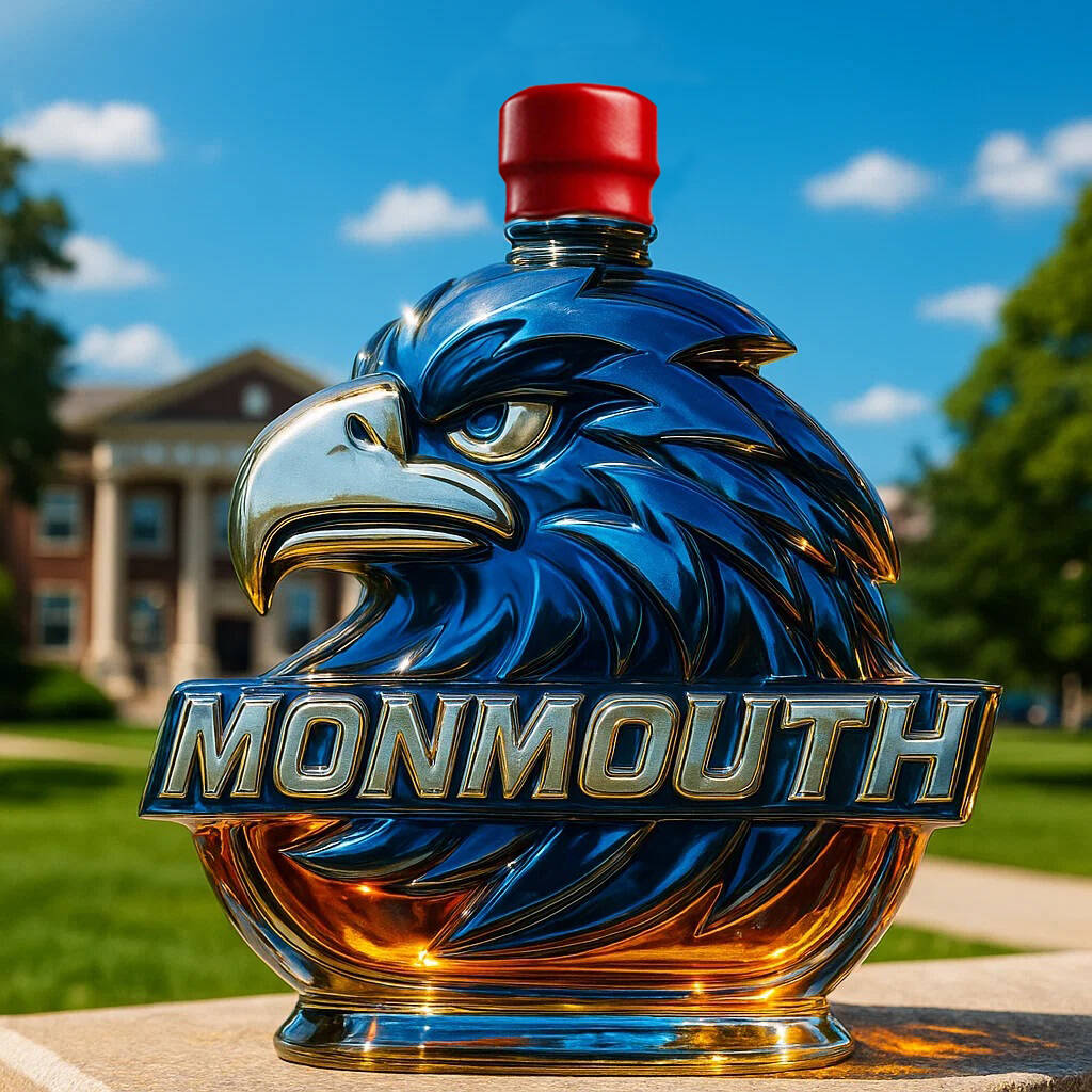 Monmouth University Hawks Whiskey Bottle