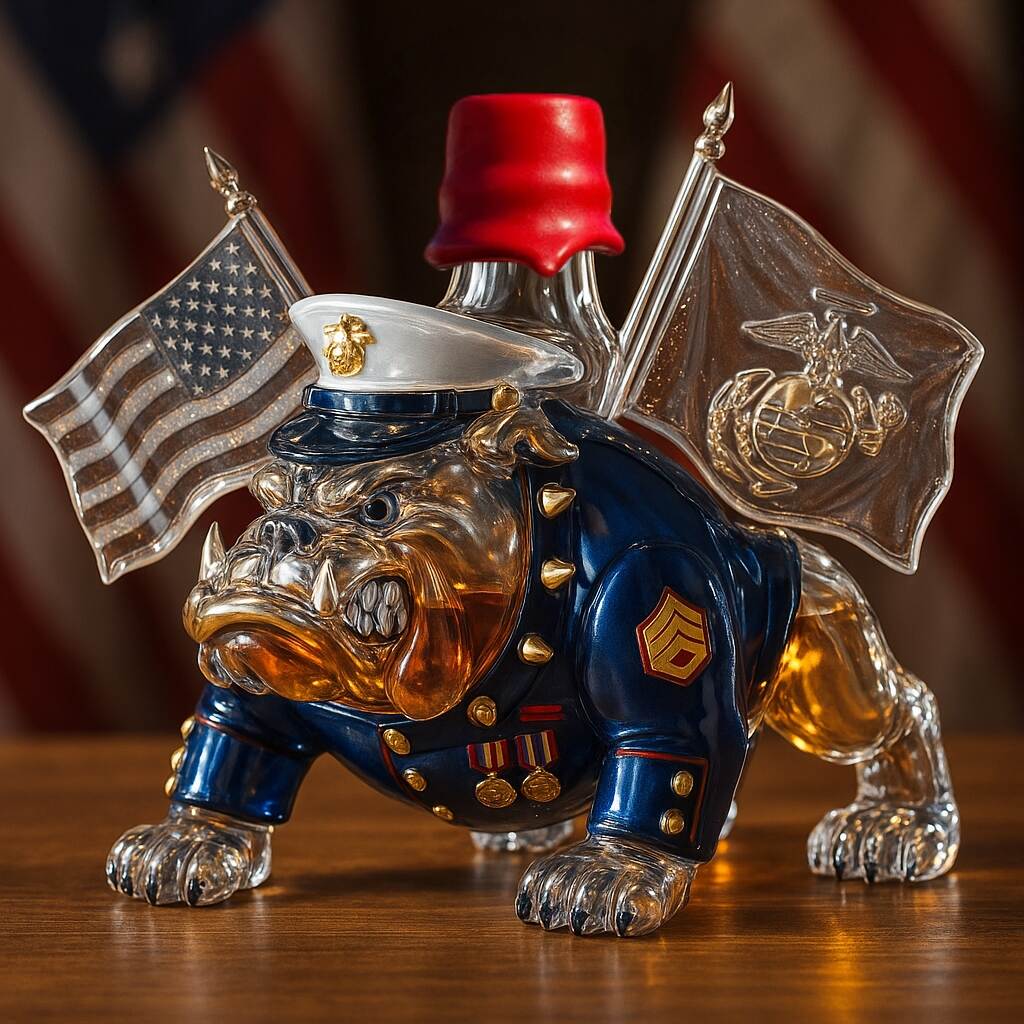 USMC Devil Dog 250th Anniversary Whiskey Bottle