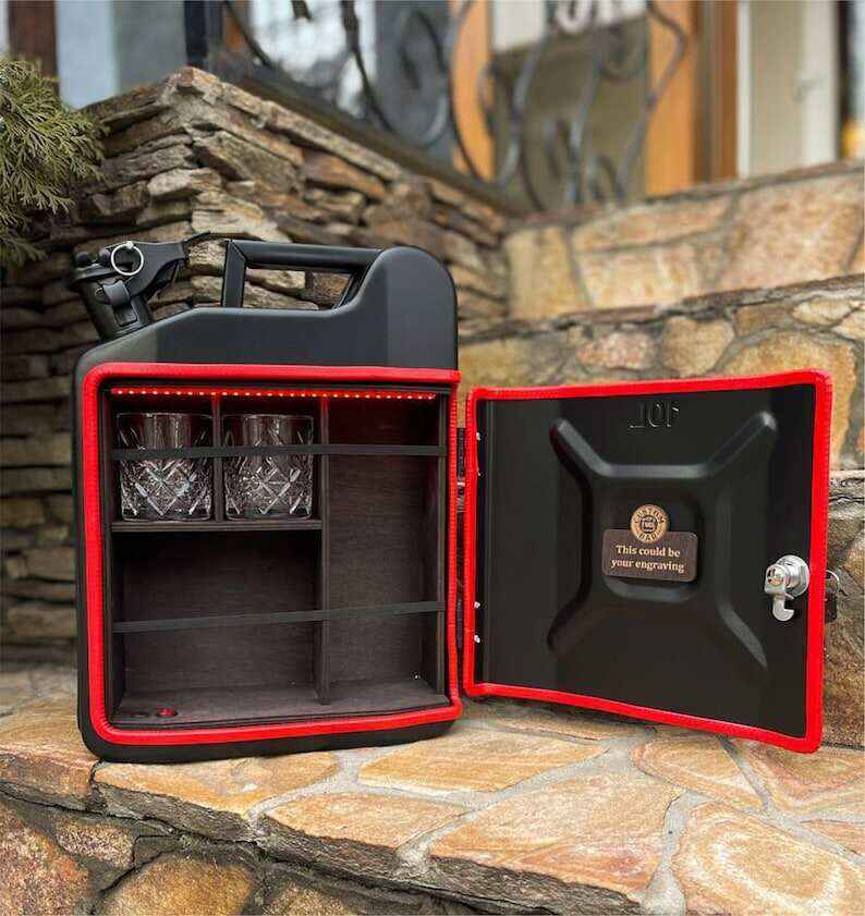 10 L Jerry can mini bar for present, Custom original gift for a man, Party can mini bar, Canister bar, Mens gift bar for boss