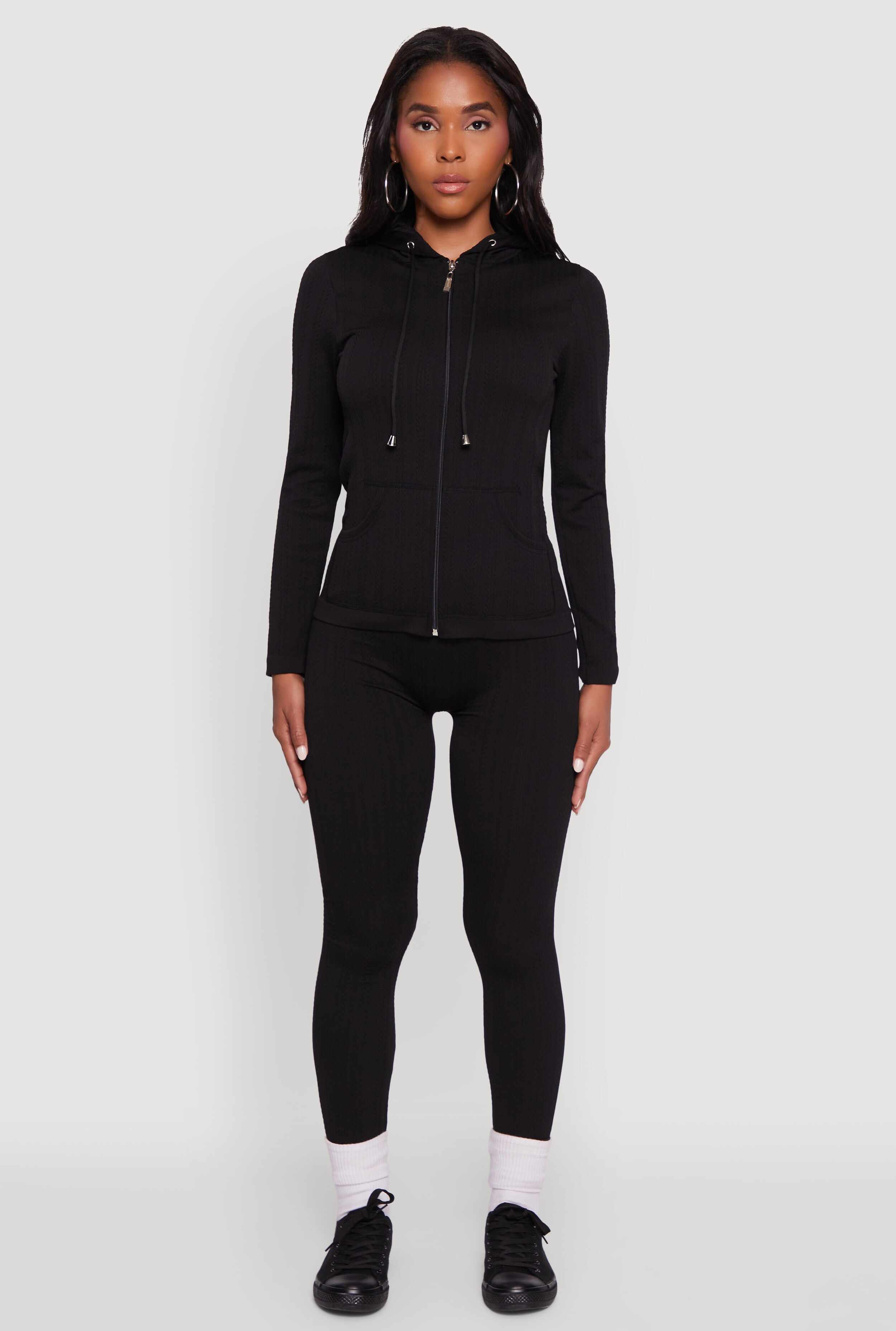 Seamless Textured Knit High Waisted Leggings