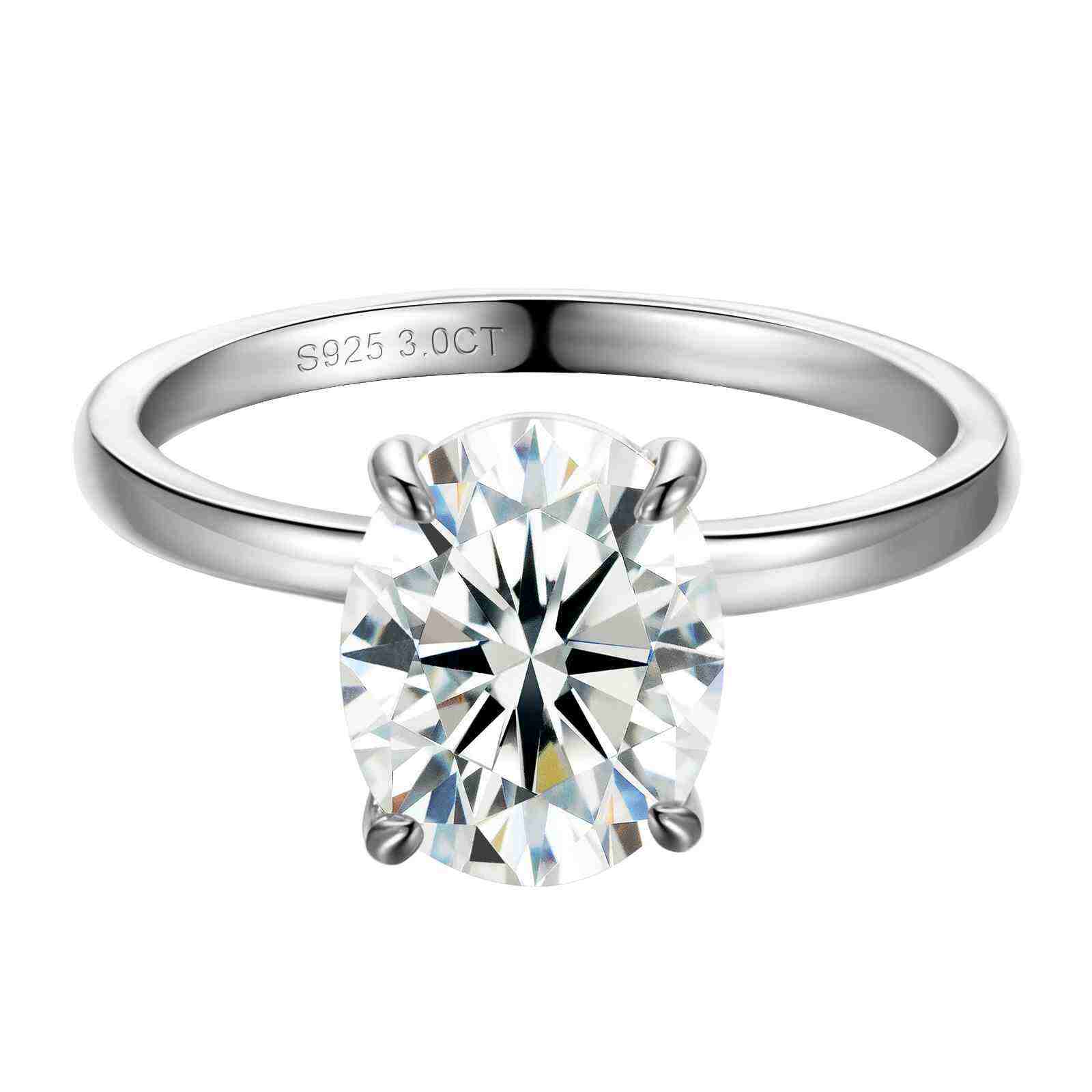 (Valentine's Gift) S925 Oval Cut Moissanite Engagement Ring For Her