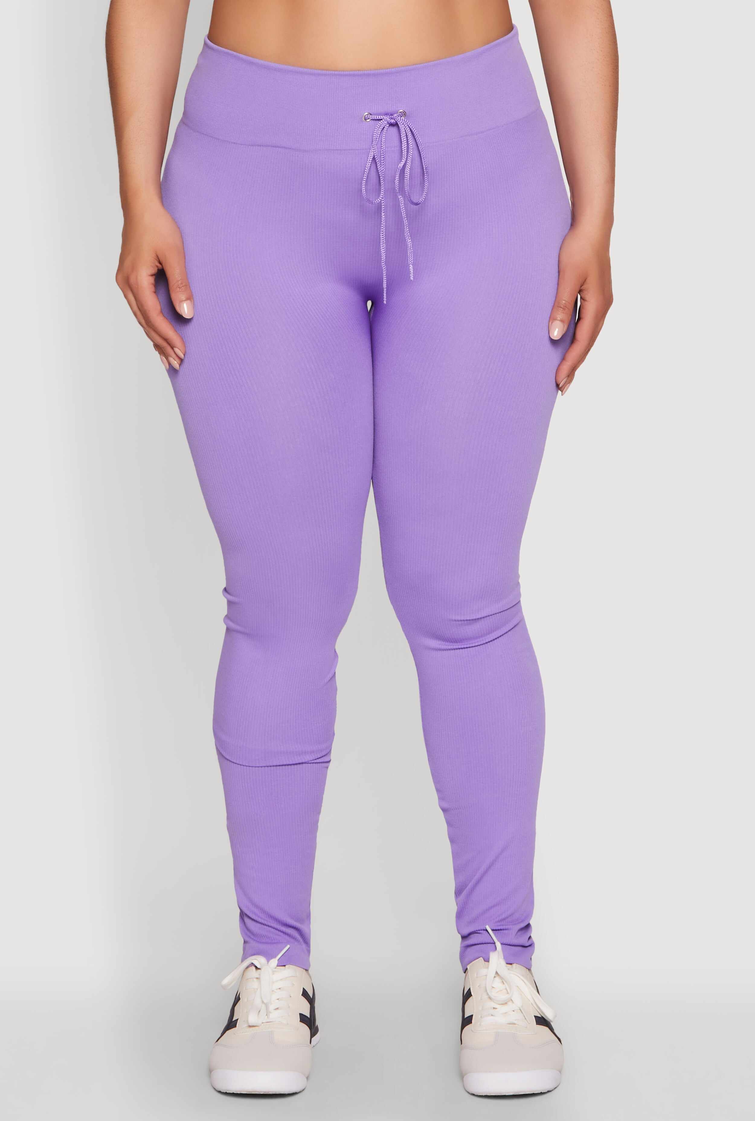 Plus Size Seamless Drawstring Waist Leggings