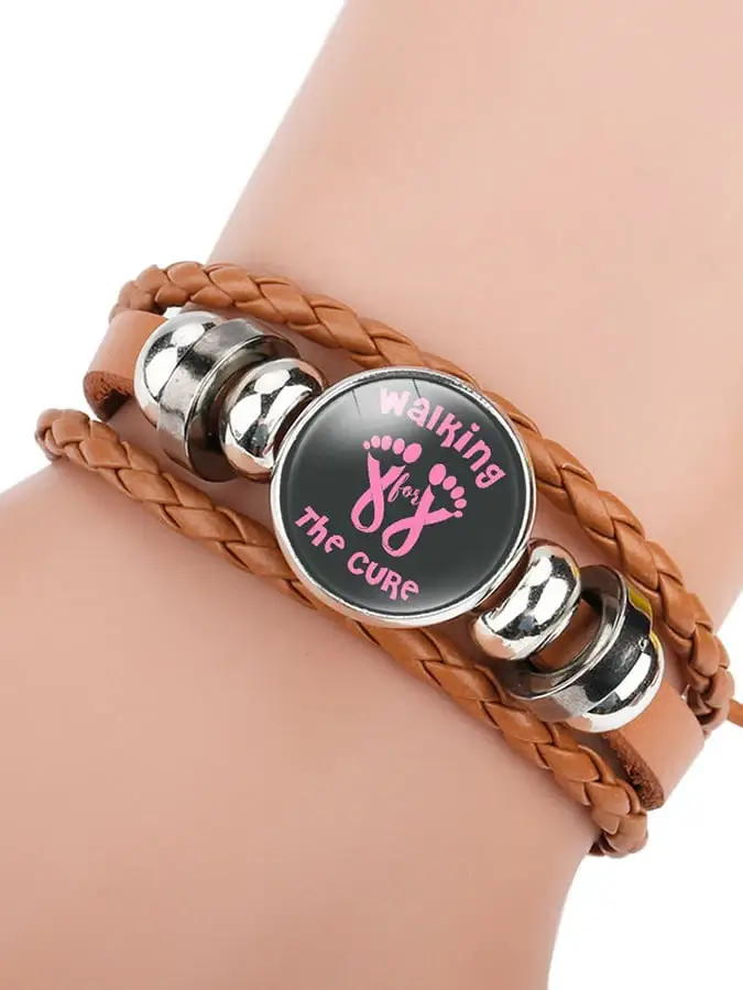 Weaving Pink Ribbon Bracelet (scalable)