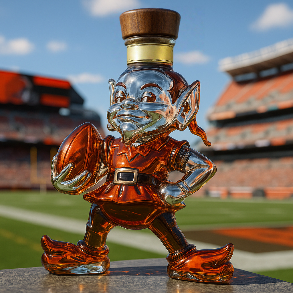 Cleveland Browns Brownie the Elf Whiskey Bottle