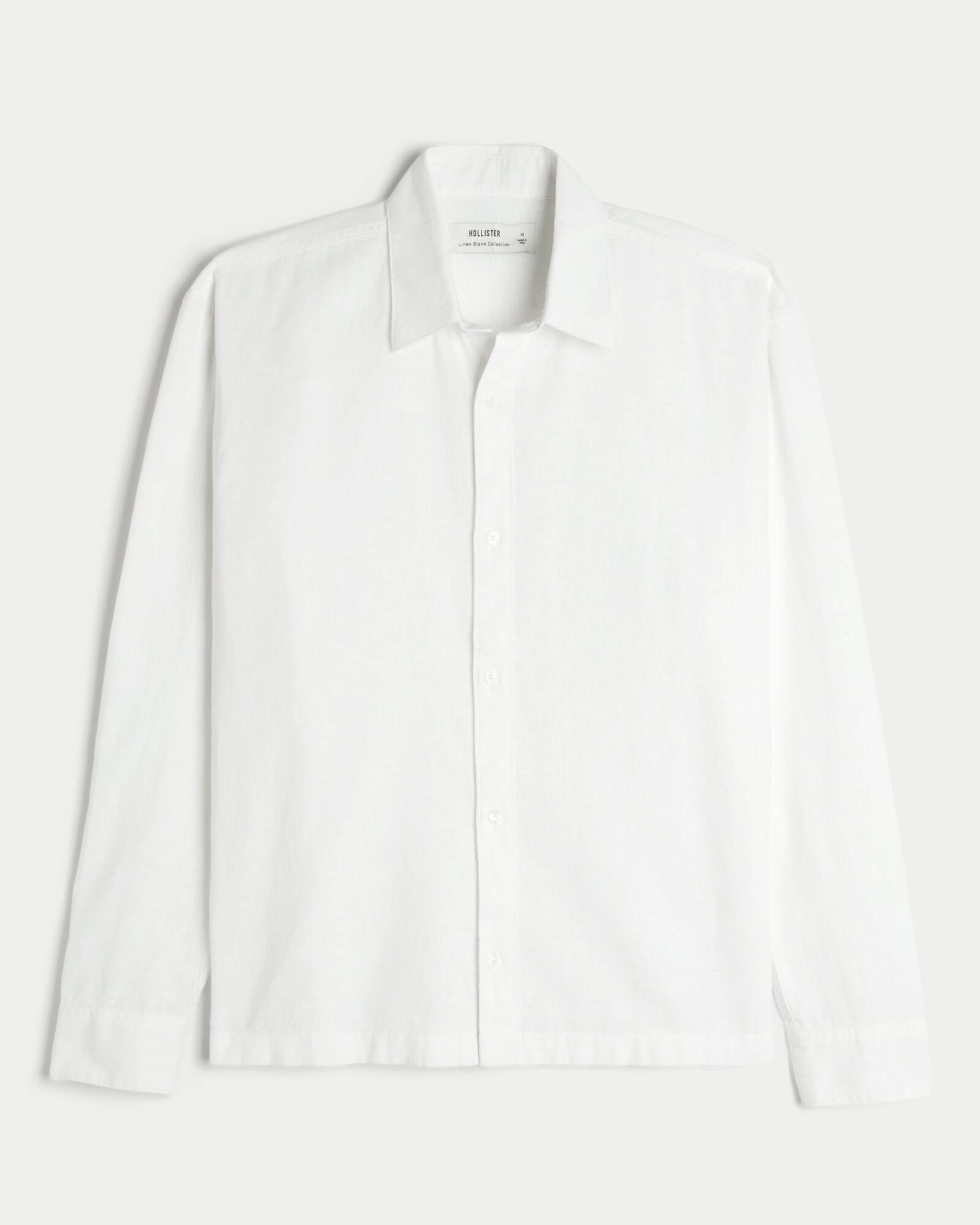 Linen-Blend Button-Through Shirt