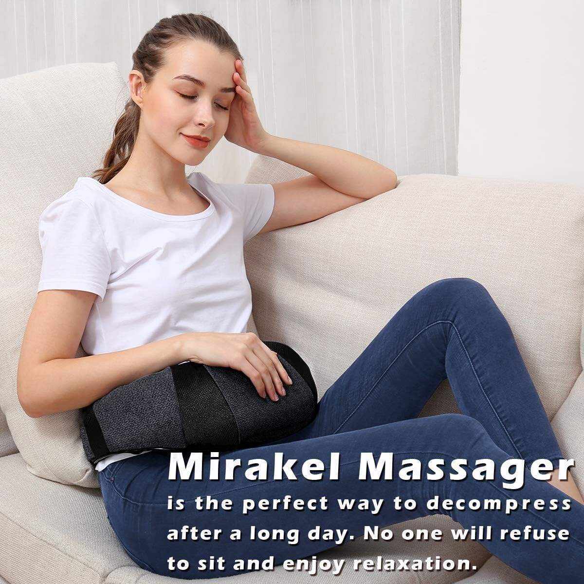Back Massager, Shiatsu Neck Massager with Heat, Electric Shoulder Massager, Kneading Massage Pillow for Neck, Back, Shoulder, Foot, Leg, Muscle Pain Relief, Get Well Soon Presents - Christmas Gifts