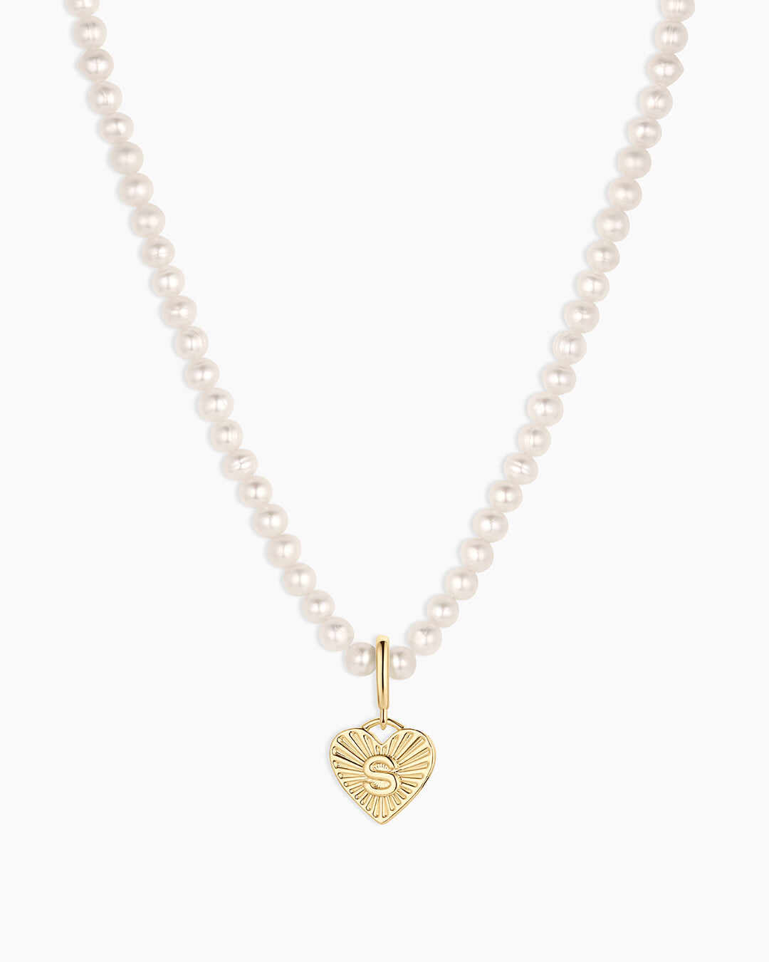Vintage Heart Alphabet Charm Necklace